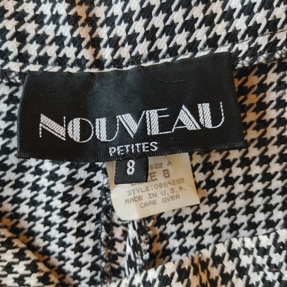 NOUVEAU Petite Black & White High Waisted Trousers - Picture 8 of 11